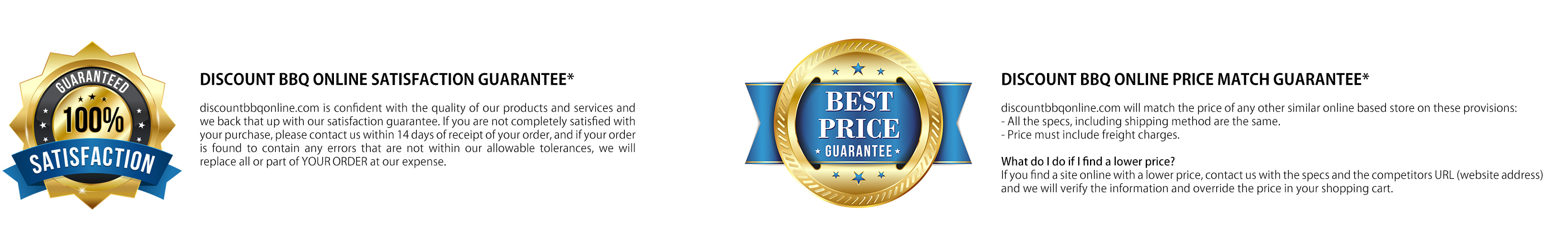 Discount BBQ Online Satisfaction Guarantee