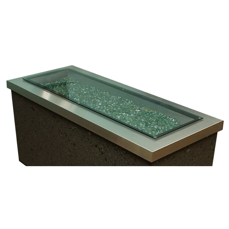 12" x 42" Linear Grey Tempered Glass Burner Cover