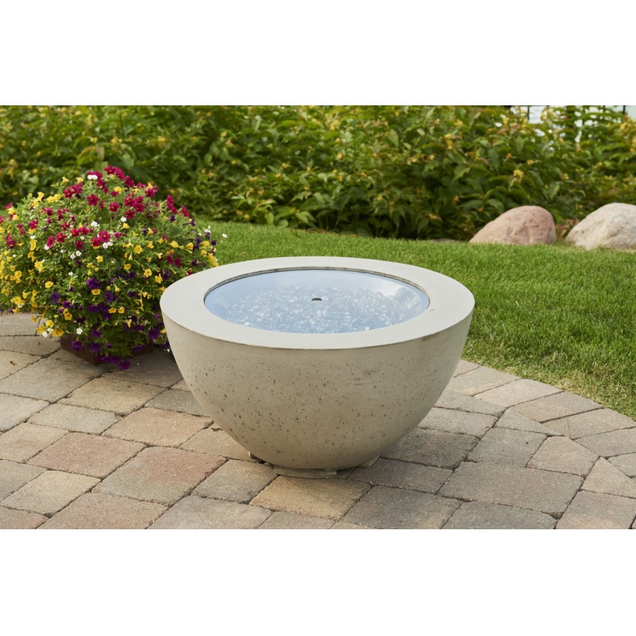 20" Round Grey Tempered Glass Burner Cover