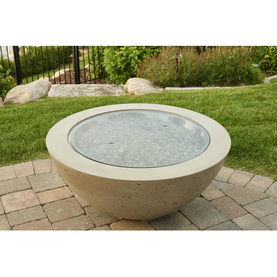 30" Round Grey Tempered Glass Burner Cover