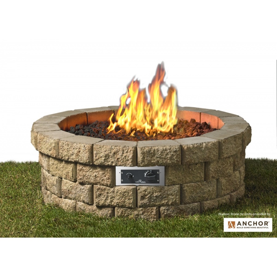 46" Round Hudson Stone™ Gas Fire Pit Kit
