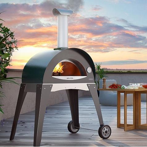 Alfa Forno Ciao Wood Burning Pizza Oven On Cart - Green