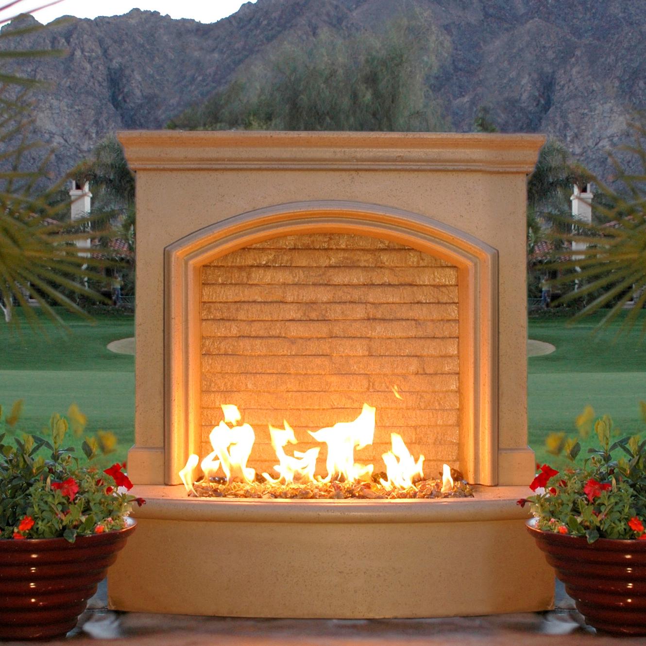 American Fyre Designs 46-Inch Outdoor Natural Gas Small Firefall - Cafe Blanco