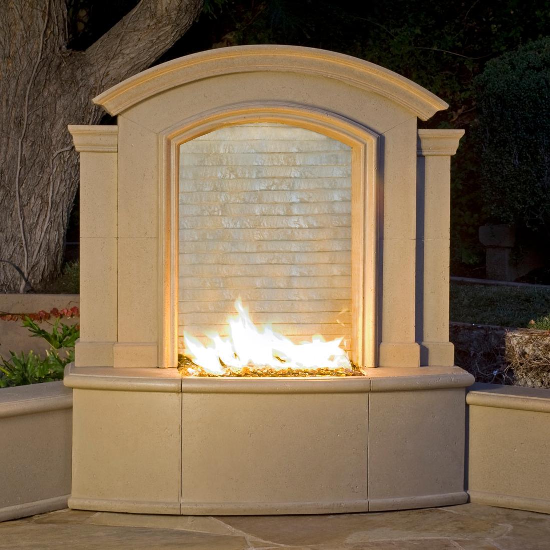 American Fyre Designs 61-Inch Outdoor Natural Gas Large Firefall - Cafe Blanco