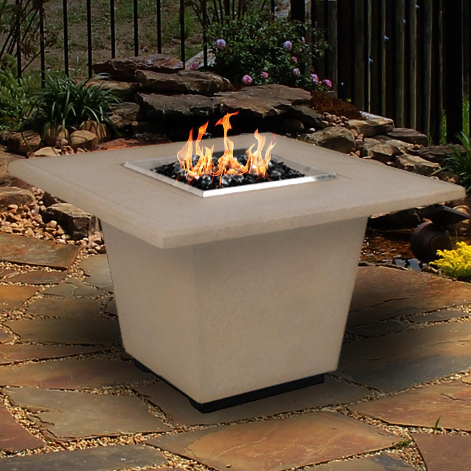 American Fyre Designs Cosmopolitan 36-Inch Square Propane Gas Fire Table - Smoke