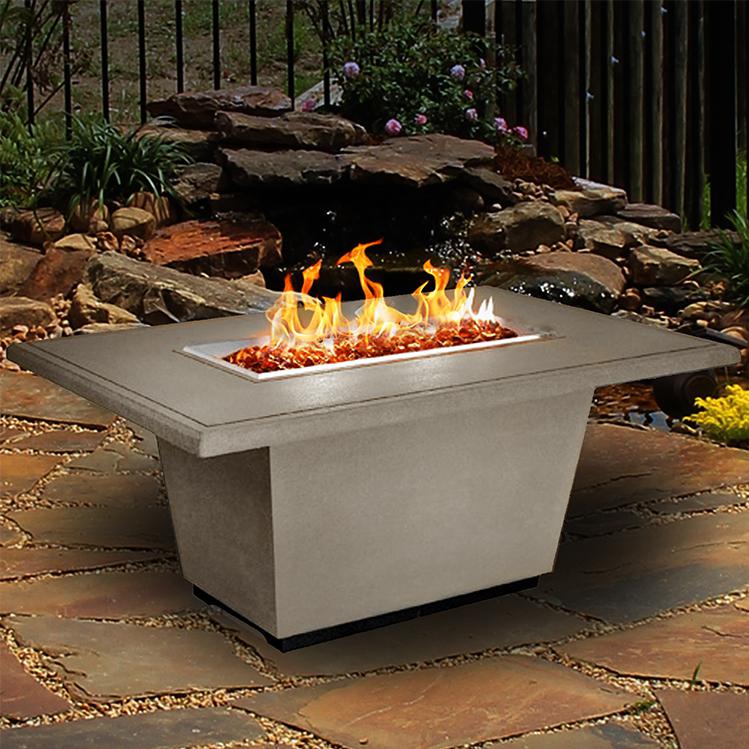 American Fyre Designs Cosmopolitan 54-Inch Rectangular Propane Gas Fire Table - Smoke