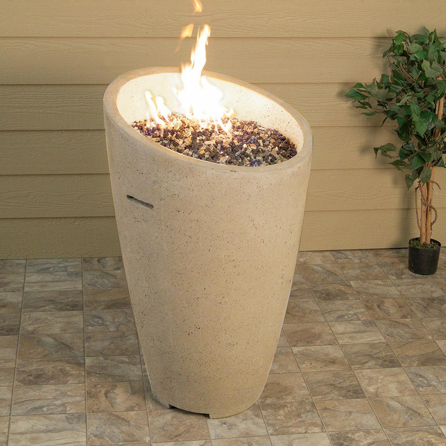 American Fyre Designs Eclipse 23-Inch Natural Gas Fire Urn - Cafe Blanco