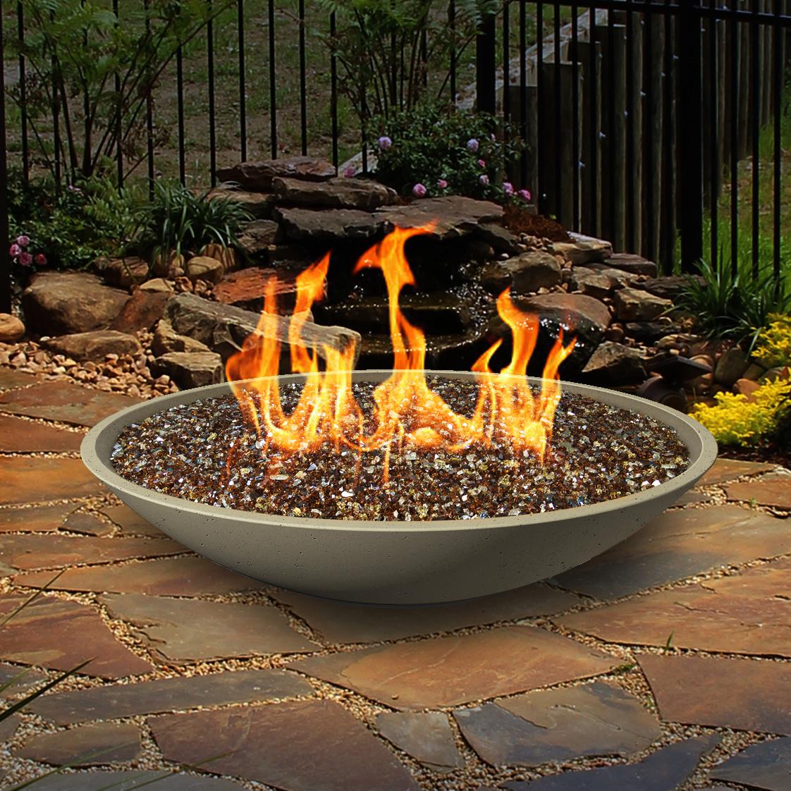 American Fyre Designs Marseille 48-Inch Natural Gas Fire Bowl - Smoke