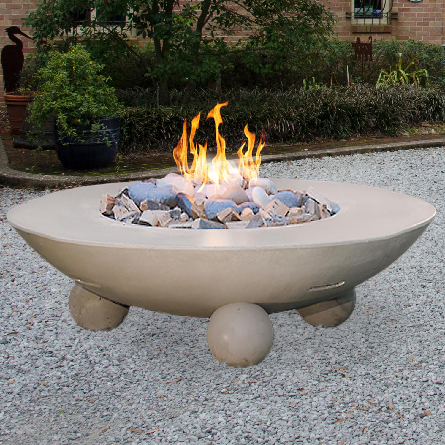 American Fyre Designs Versailles 54-Inch Propane Gas Fire Table With Ball Feet - Smoke