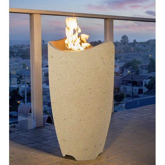 American Fyre Designs Wave 20-Inch Propane Gas Fire Urn - Cafe Blanco