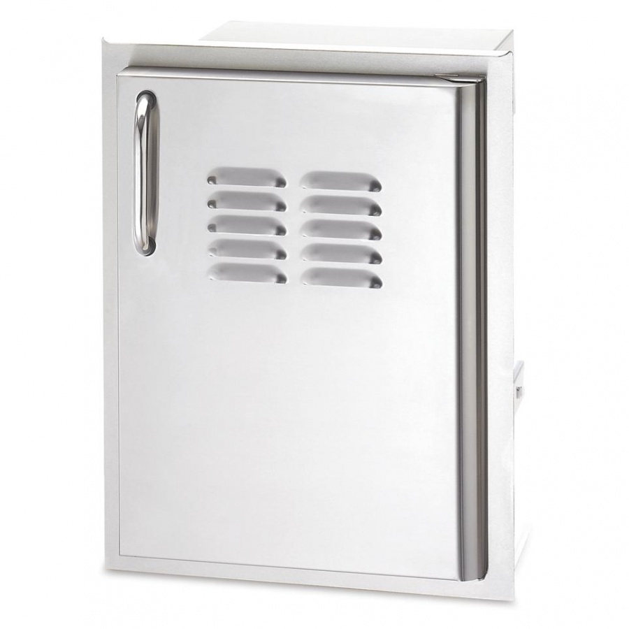 American Outdoor Grill 14 Inch Single Access Door With Tank Tray And Louvers - Vertical - Right