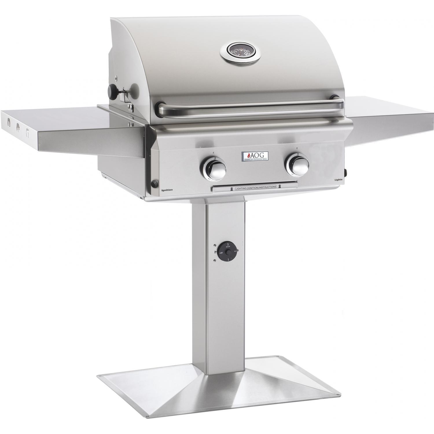 American Outdoor Grill L-Series 24-Inch 2-Burner Propane Gas Grill On Pedestal - 24PPL-00SP