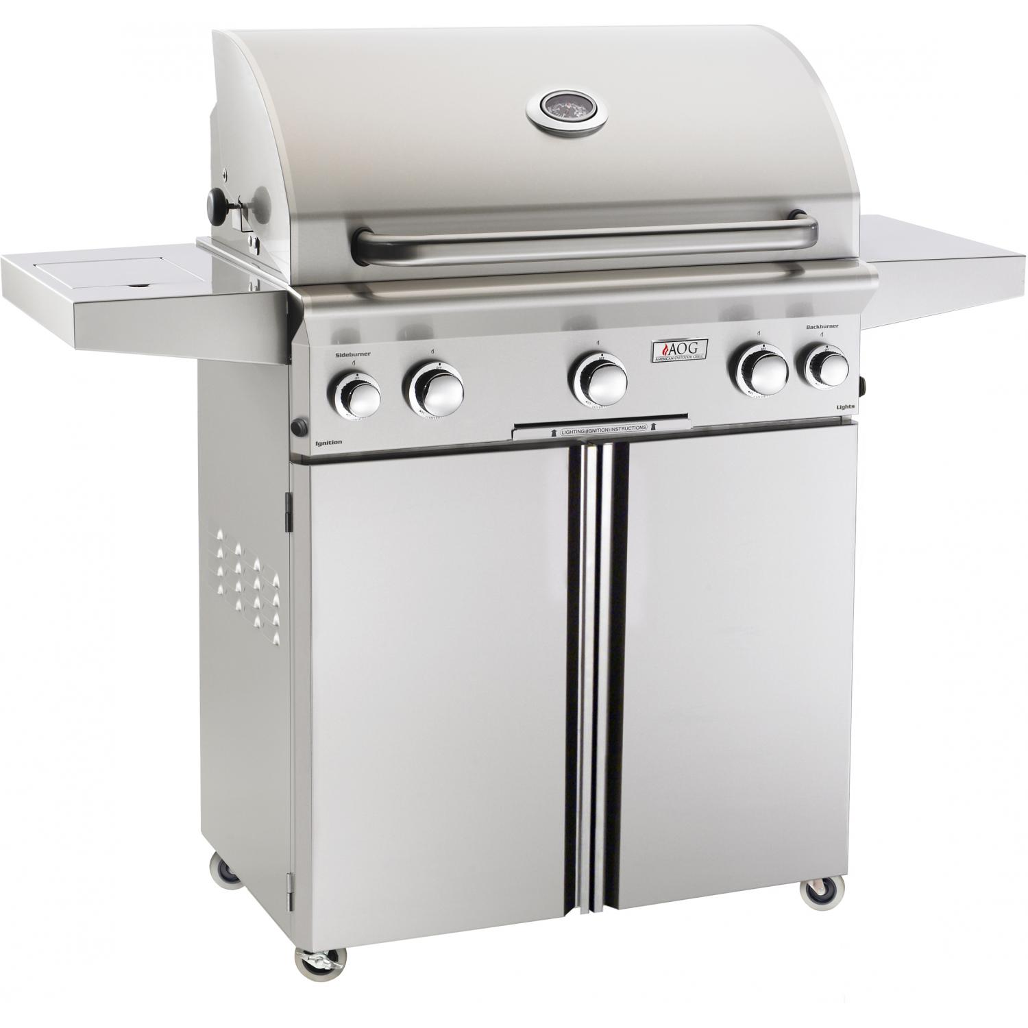 American Outdoor Grill L-Series 30-Inch 3-Burner Freestanding Propane Gas Grill W/ Rotisserie & Single Side Burner - 30PCL