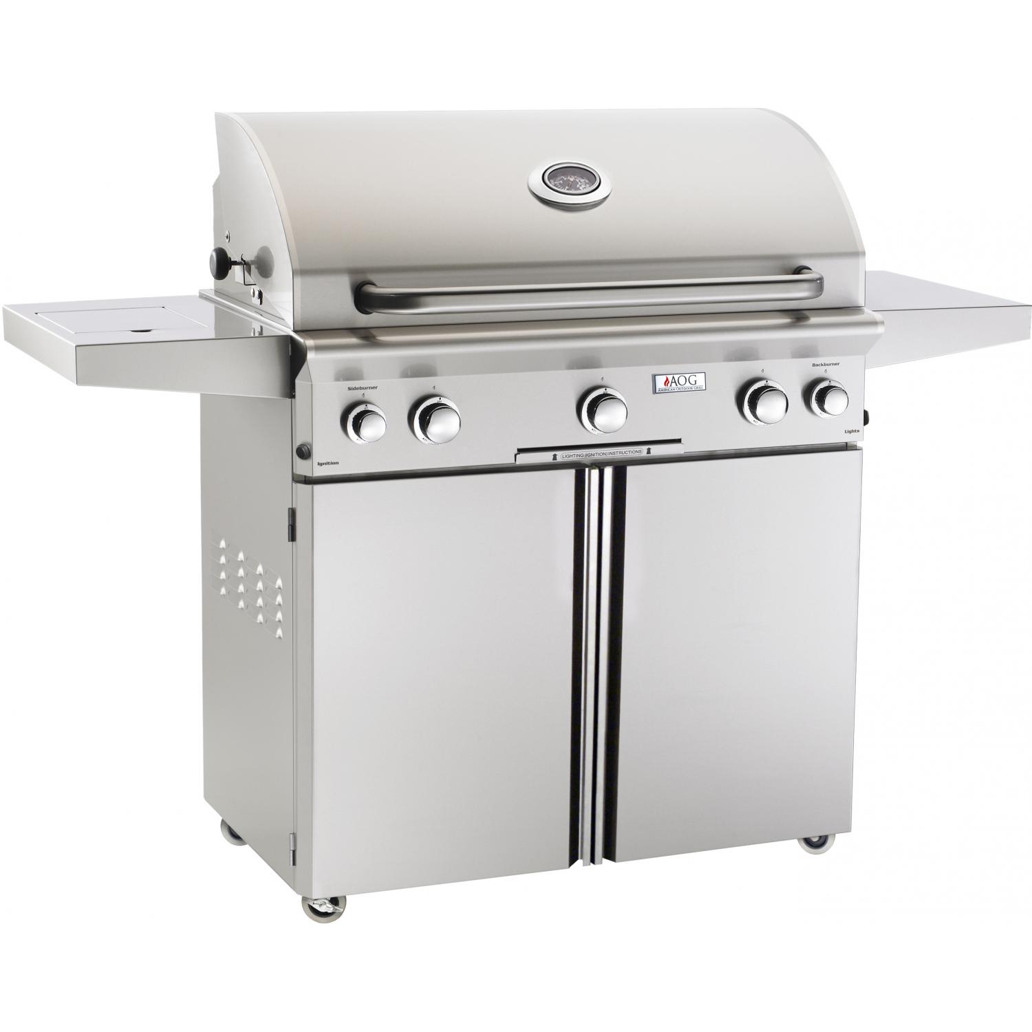 American Outdoor Grill L-Series 36-Inch 3-Burner Freestanding Propane Gas Grill W/ Rotisserie & Single Side Burner - 36PCL