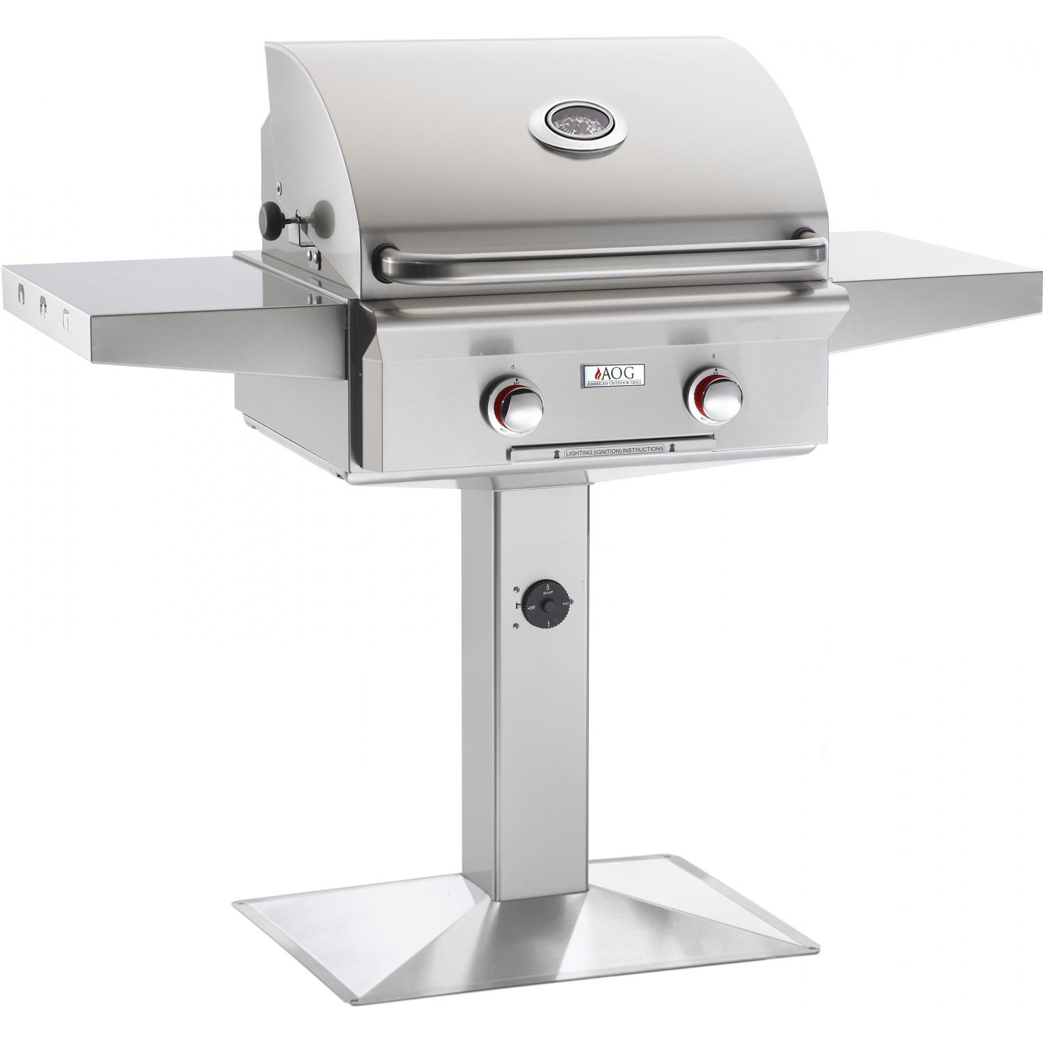 American Outdoor Grill T-Series 24-Inch 2-Burner Natural Gas Grill On Pedestal - 24NPT-00SP