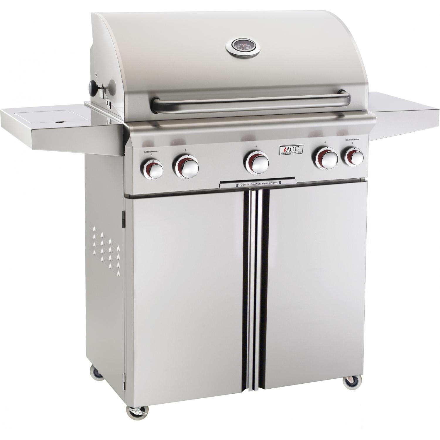 American Outdoor Grill T-Series 30-Inch 3-Burner Freestanding Natural Gas Grill W/ Rotisserie & Single Side Burner - 30NCT