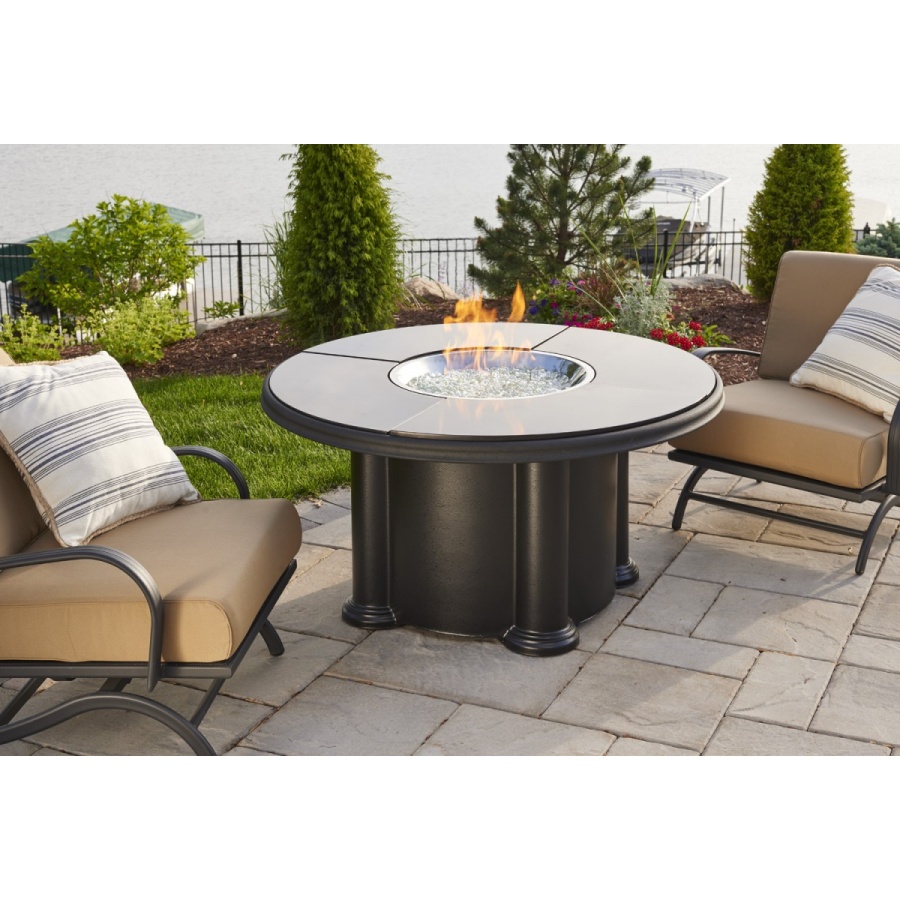Black Grand Colonial Gas Fire Pit Table