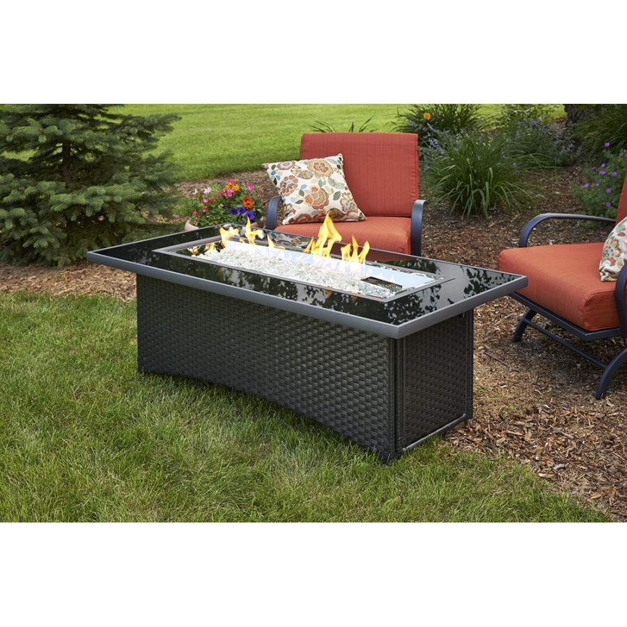 Black Montego Linear Gas Fire Pit Table