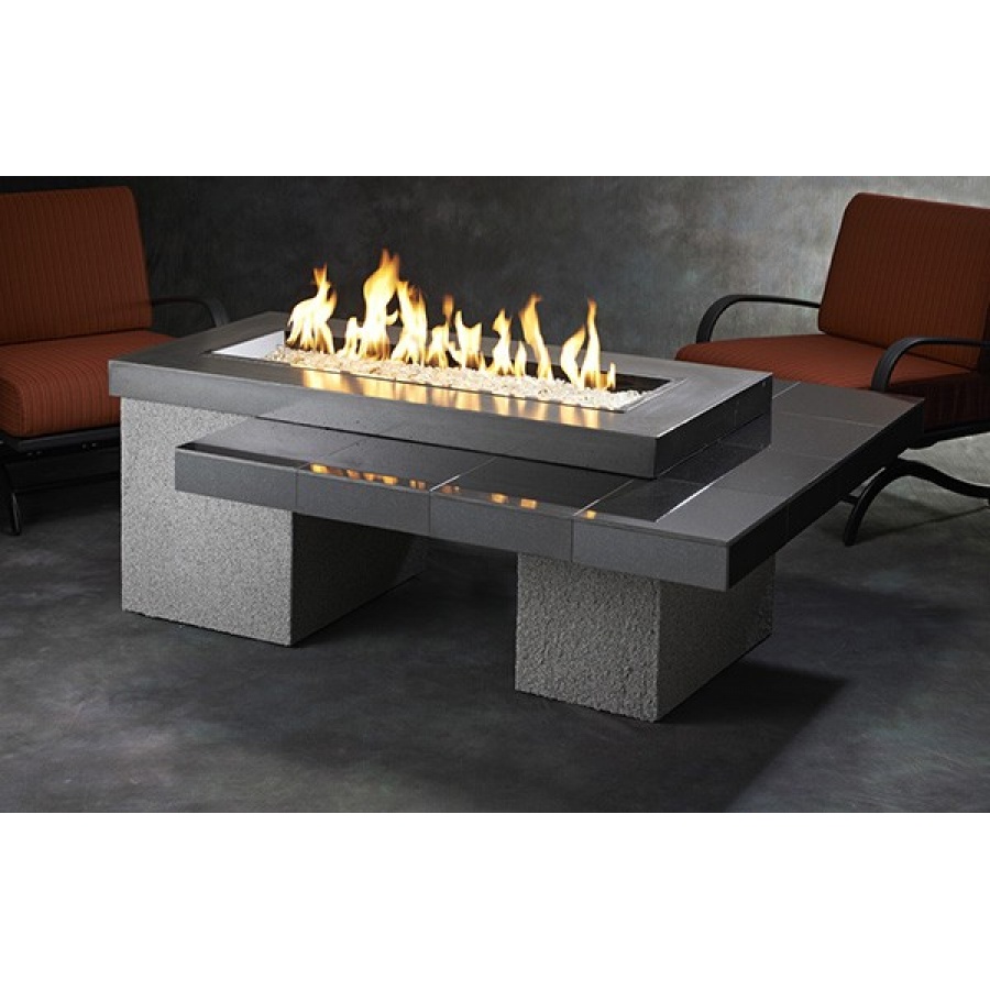 Black Uptown Linear Gas Fire Pit Table 