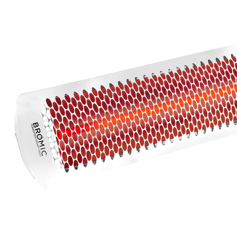 Bromic Heating Tungsten Smart-Heat 44-Inch 4000W Dual Element 208V Electric Infrared Patio Heater - White - BH0420012-208