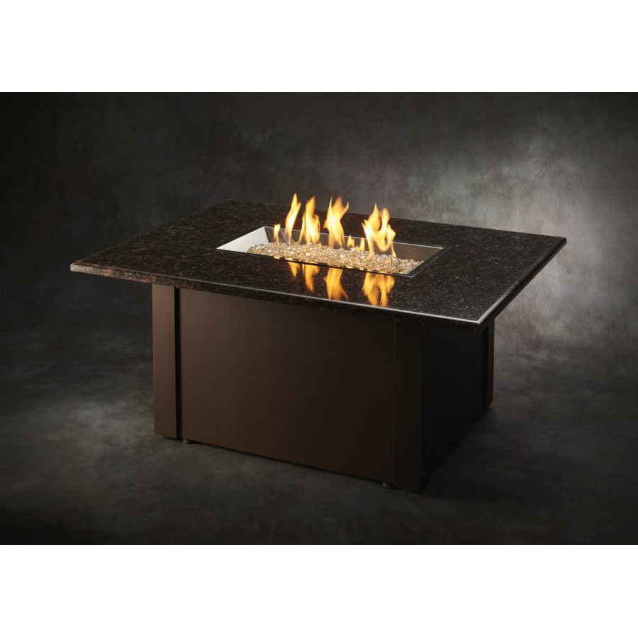 Brown Grandstone Rectangular Gas Fire Pit Table