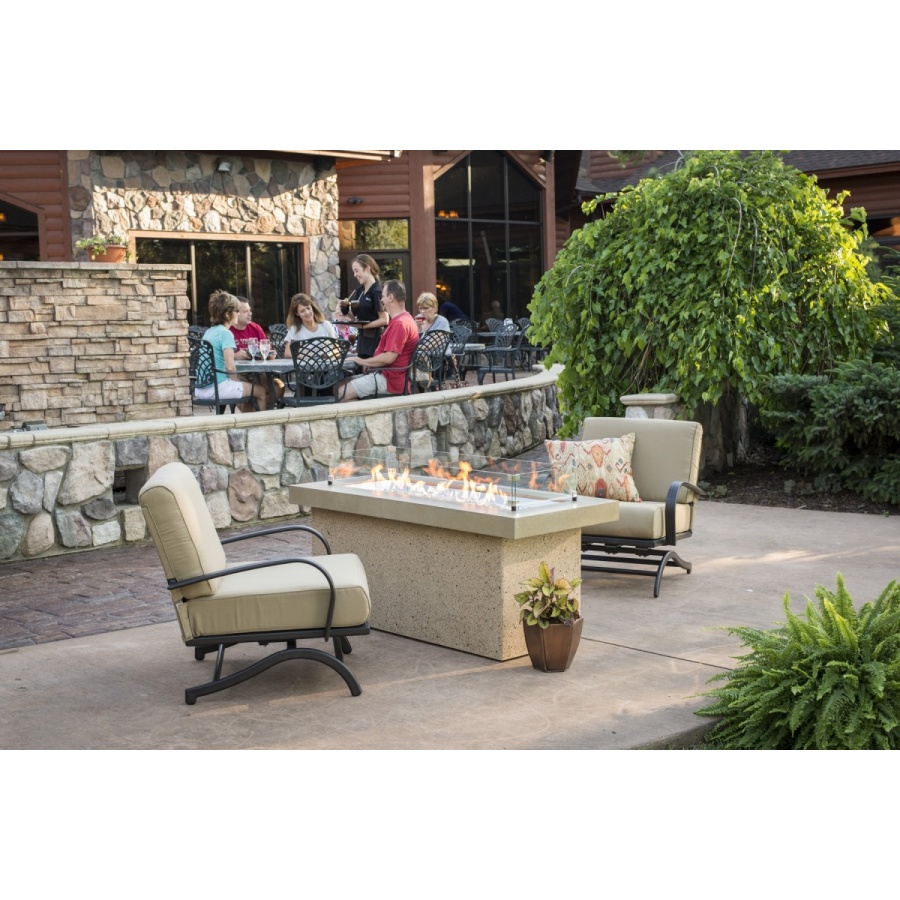 Brown Key Largo Linear Gas Fire Pit Table