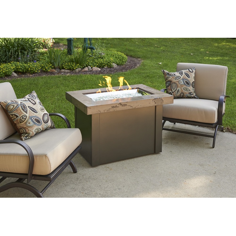 Brown Providence Rectangular Gas Fire Pit Table 