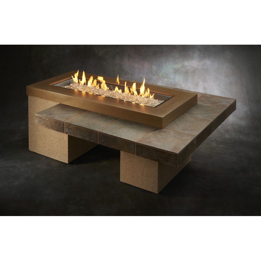Brown Uptown Linear Gas Fire Pit Table