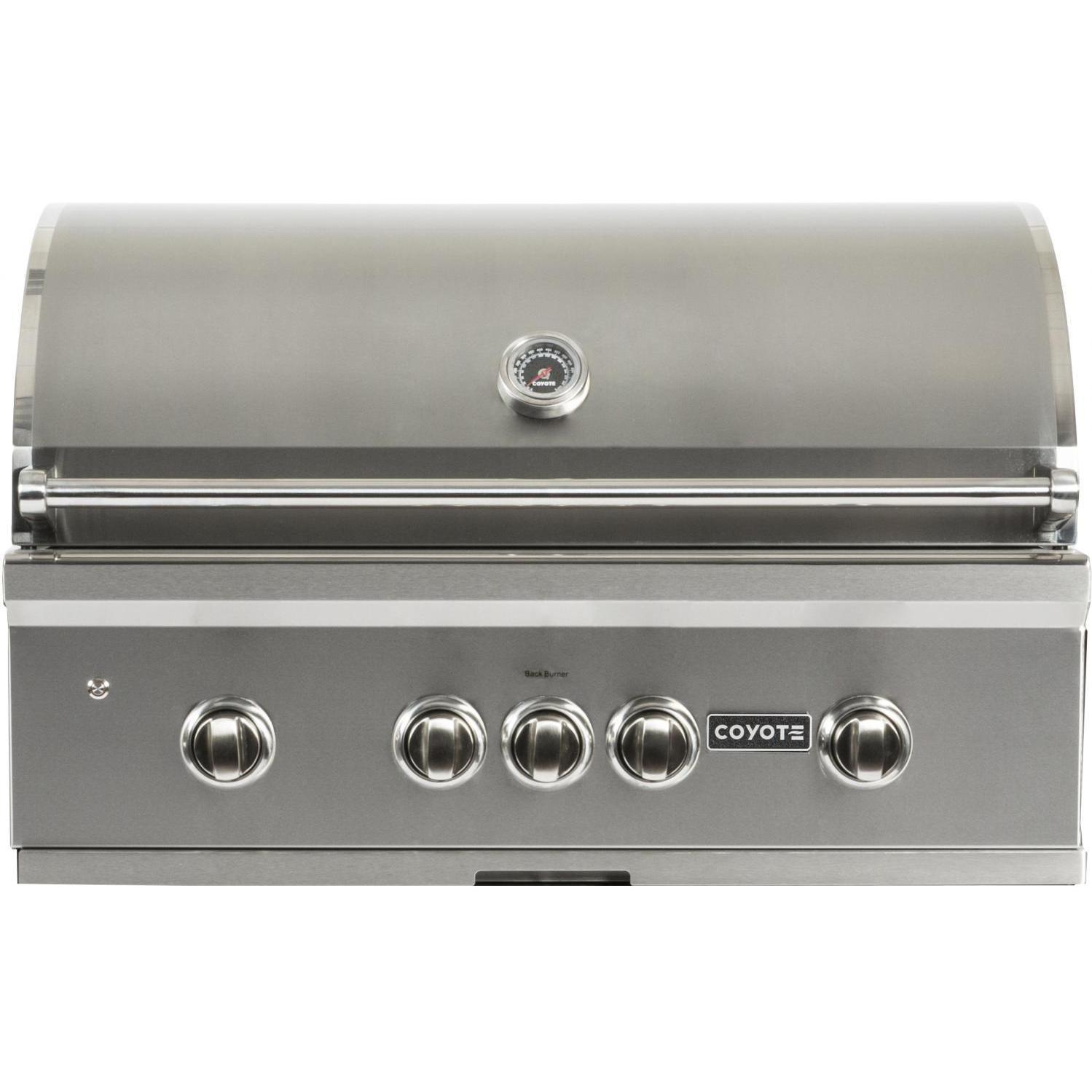 Coyote S-Series 36-Inch 4-Burner Built-In Natural Gas Grill With RapidSear Infrared Burner & Rotisserie - C2SL36NG