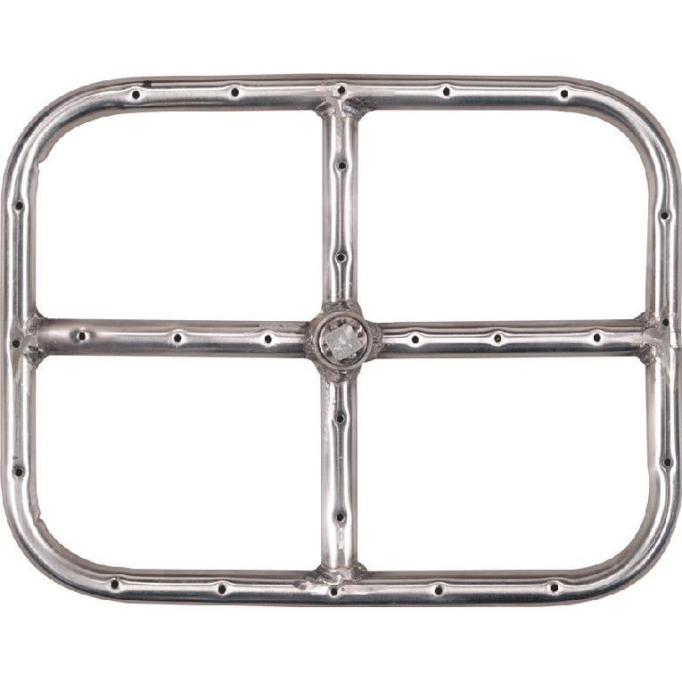 Dagan Industries 12 X 9 Inch Stainless Rectangular Single Natural Gas Fire Pit Ring Burner