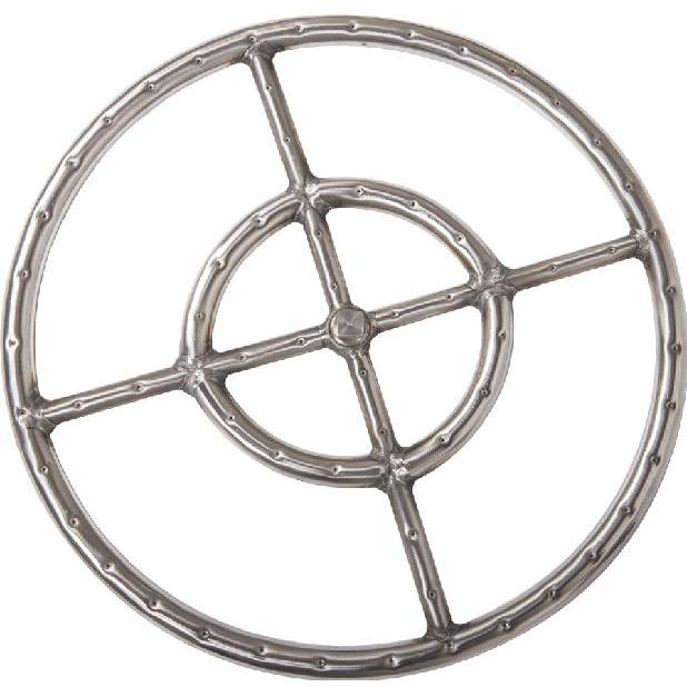 Dagan Industries 15-Inch 304 Stainless Round Double Propane Gas Fire Pit Ring Burner