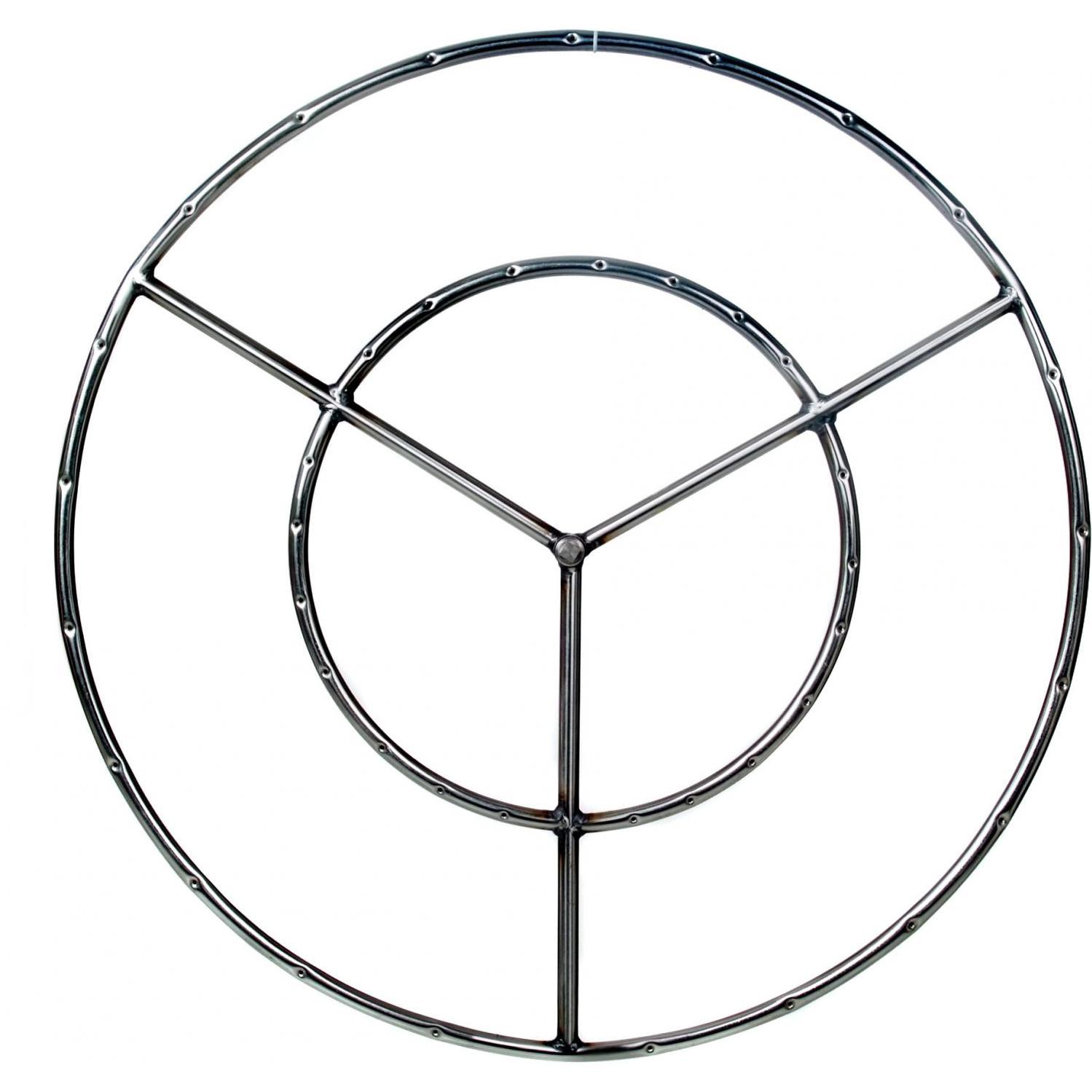 Dagan Industries 30-Inch Stainless Round Double Natural Gas Fire Pit Ring Burner