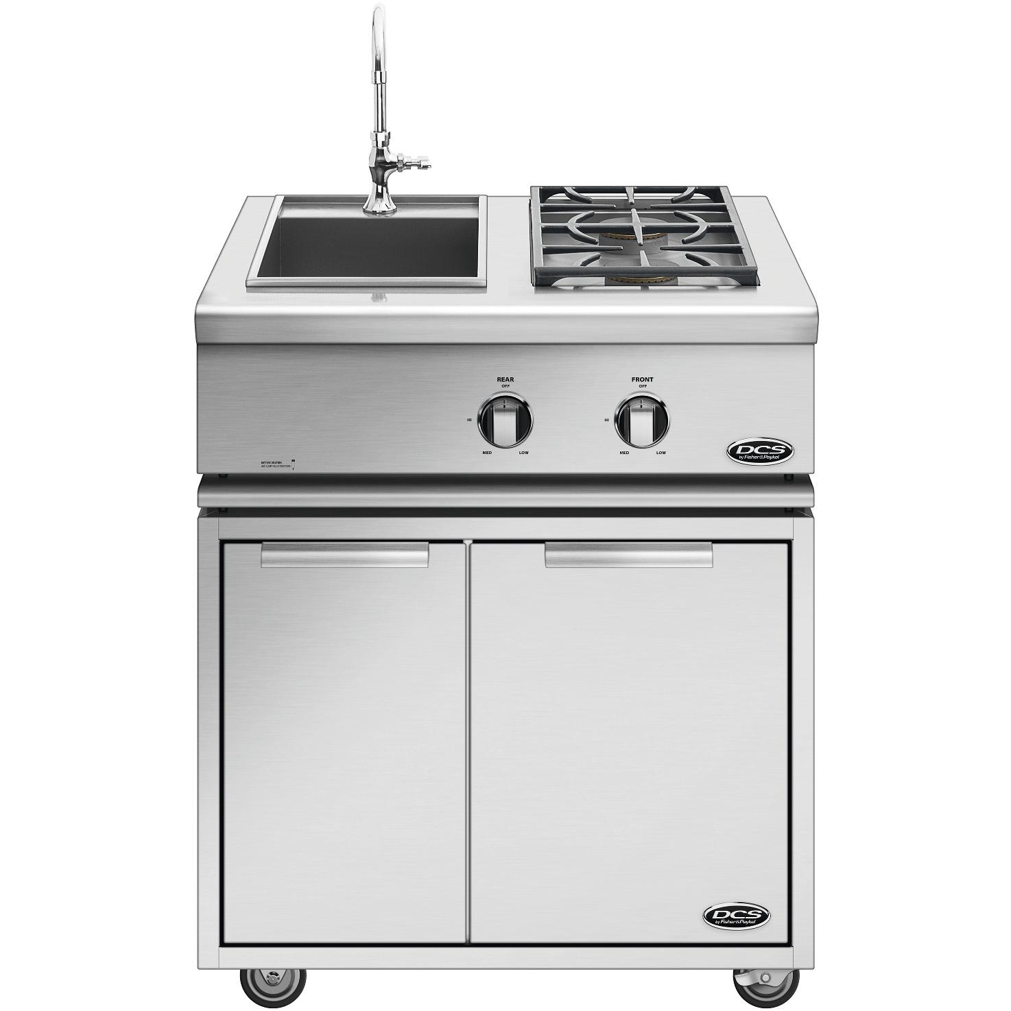 DCS Liberty Propane Gas Double Side Burner And Sink On Cart - BFGC-30BS-L