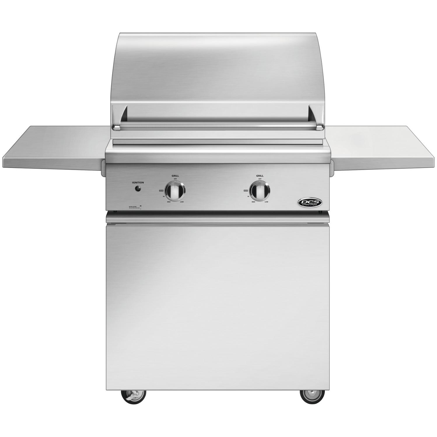 DCS Professional 30-Inch Freestanding Propane Gas Grill On DCS CSS Cart With Two Side Shelves - BGC30-BQ-L