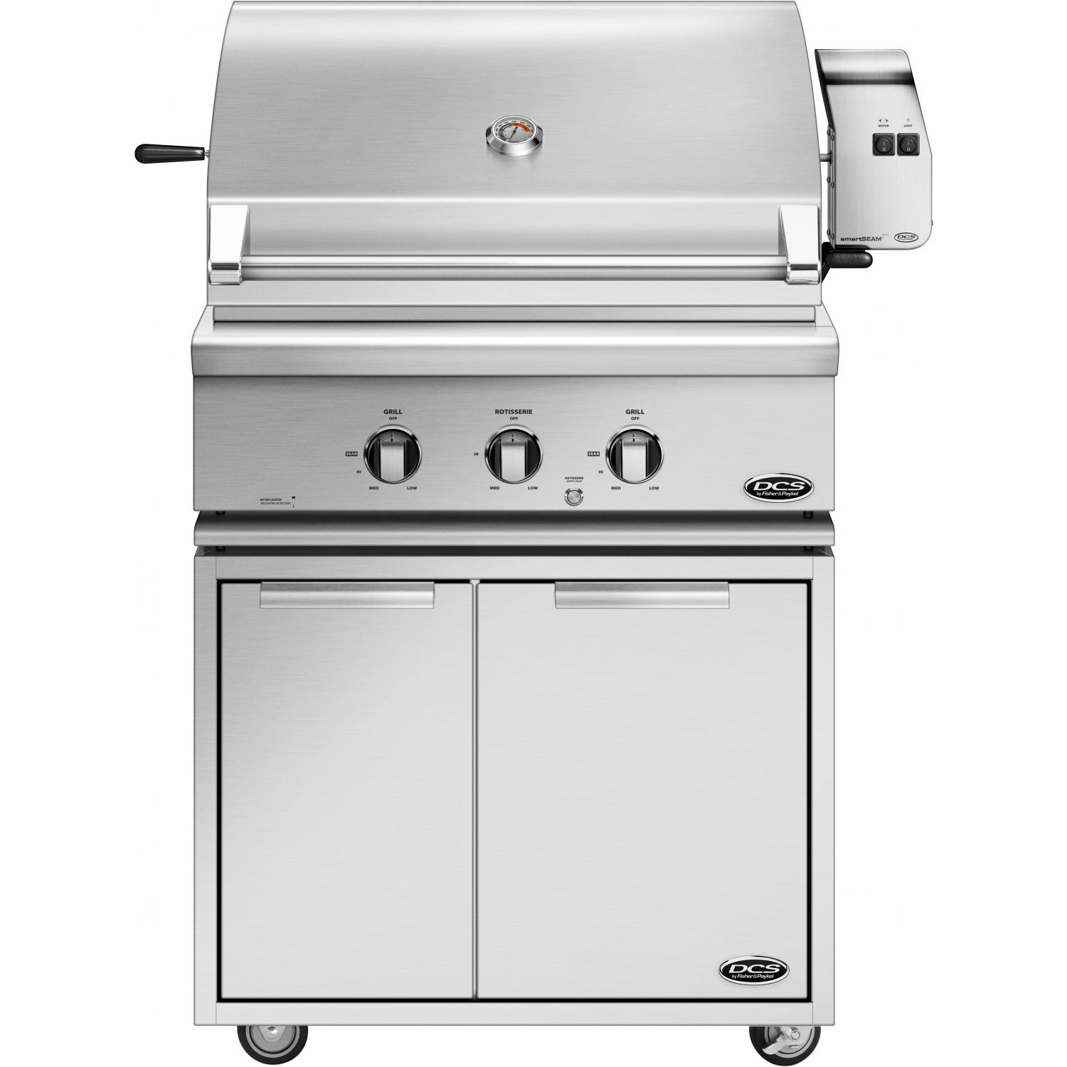DCS Professional 30-Inch Freestanding Propane Gas Grill With Rotisserie On DCS CAD Cart - BH1-30R-L