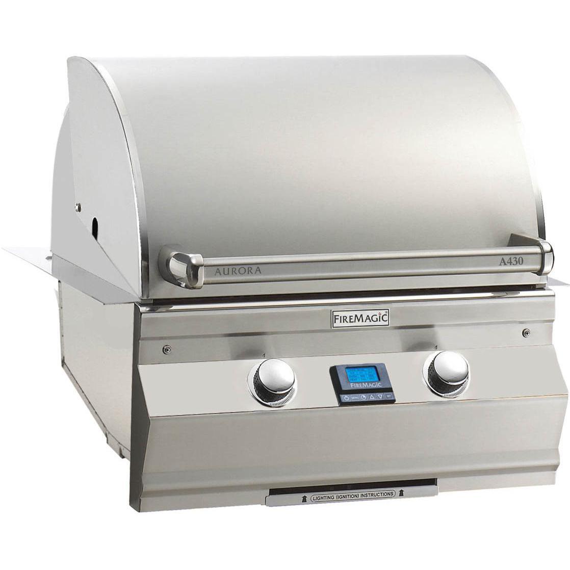 Fire Magic Aurora A430i 24-Inch Built-In Natural Gas Grill With One Infrared Burner - A430i-5L1N