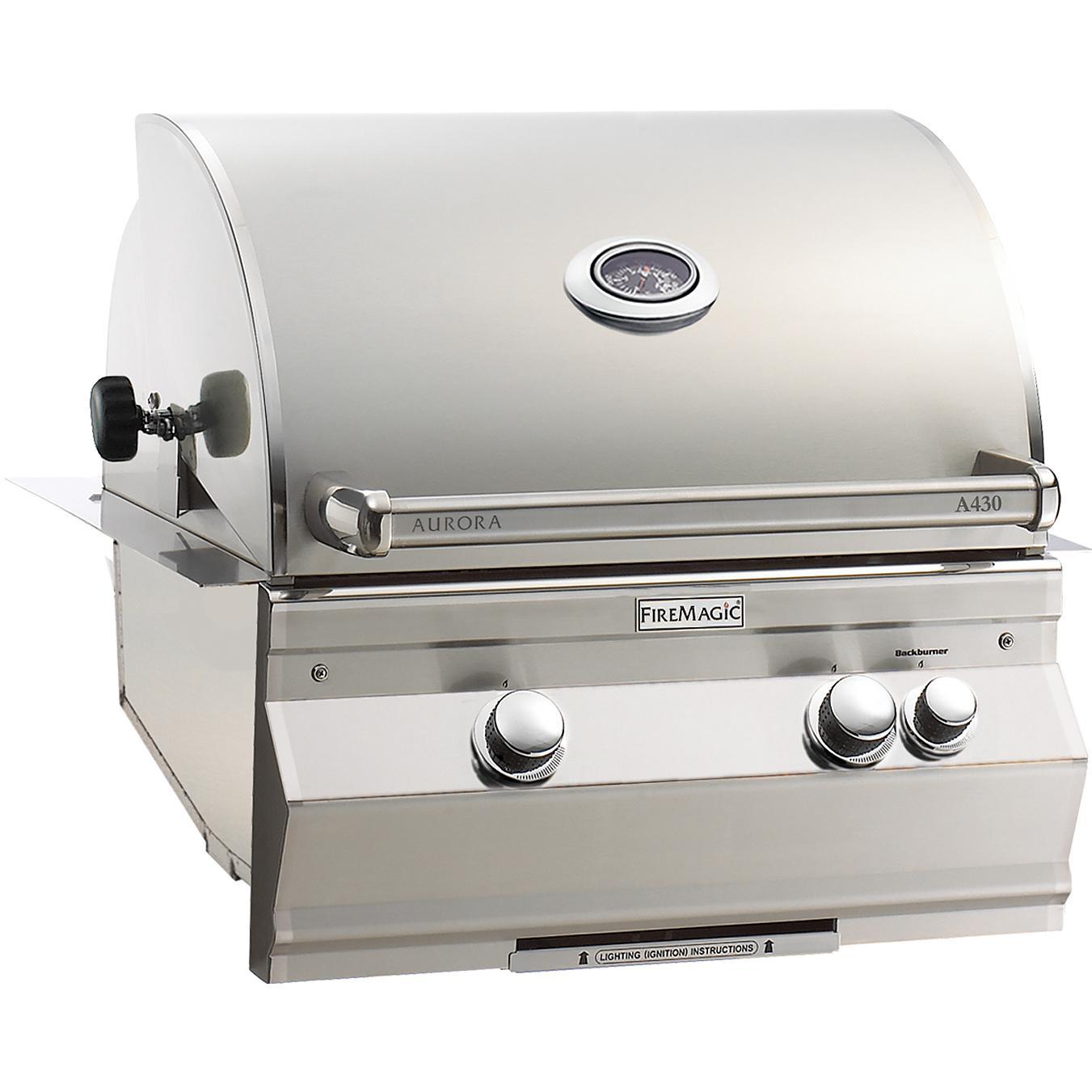Fire Magic Aurora A430i 24-Inch Built-In Propane Gas Grill With Analog Thermometer And Rotisserie - A430i-6EAP