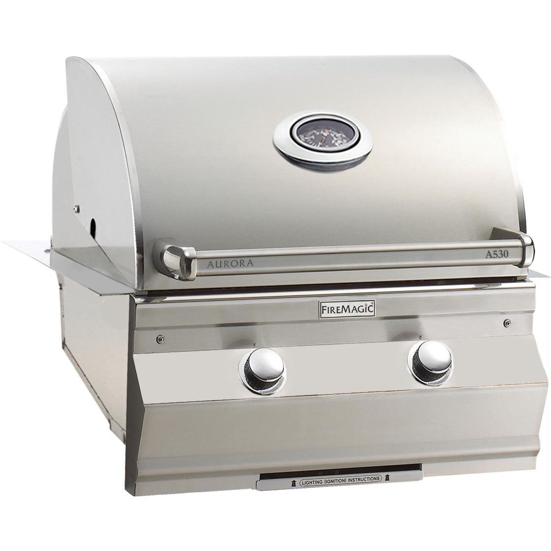 Fire Magic Aurora A530i 24-Inch Built-In Natural Gas Grill With Analog Thermometer - A530i-5EAN