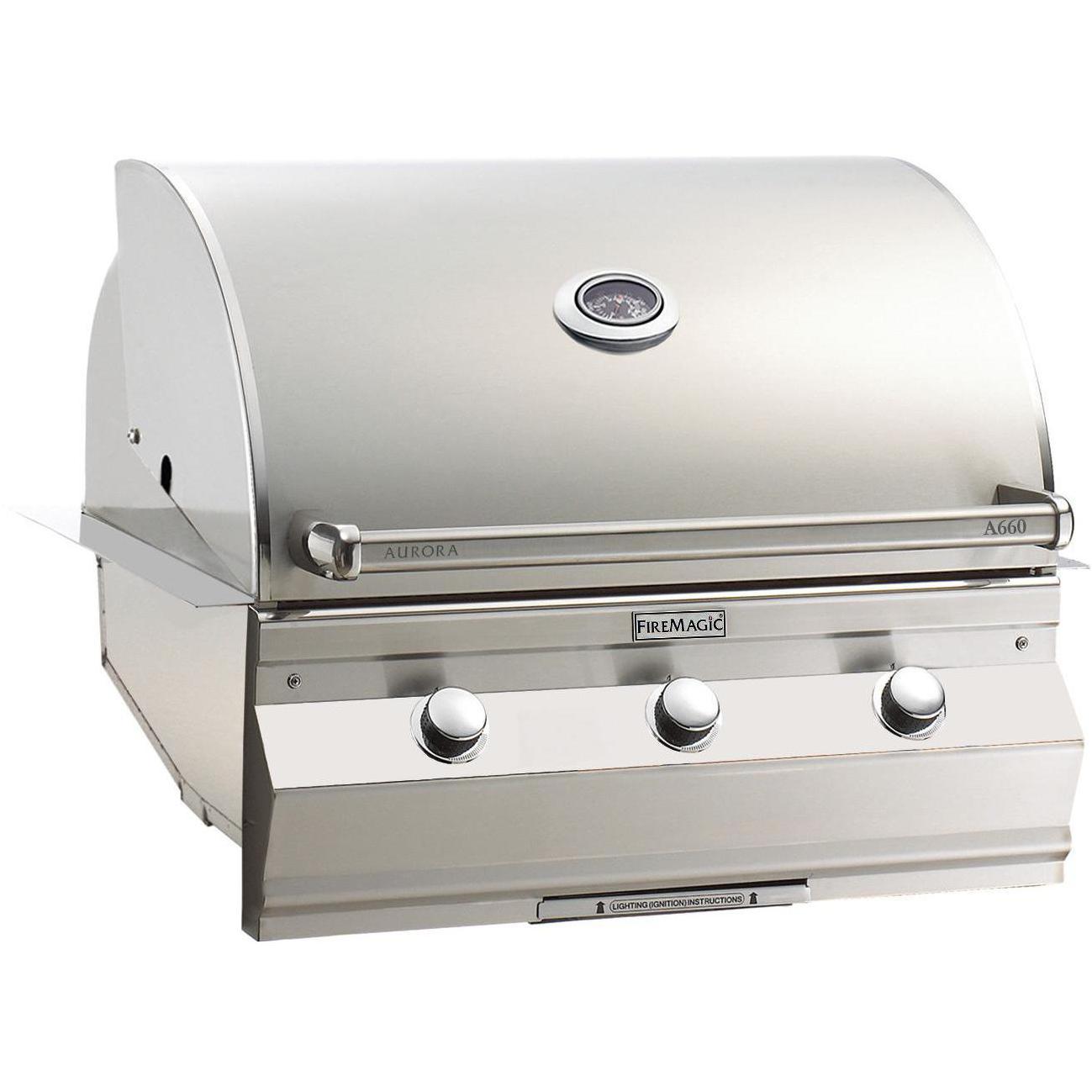 Fire Magic Aurora A660i 30-Inch Built-In Natural Gas Grill With One Infrared Burner And Analog Thermometer - A660i-5LAN