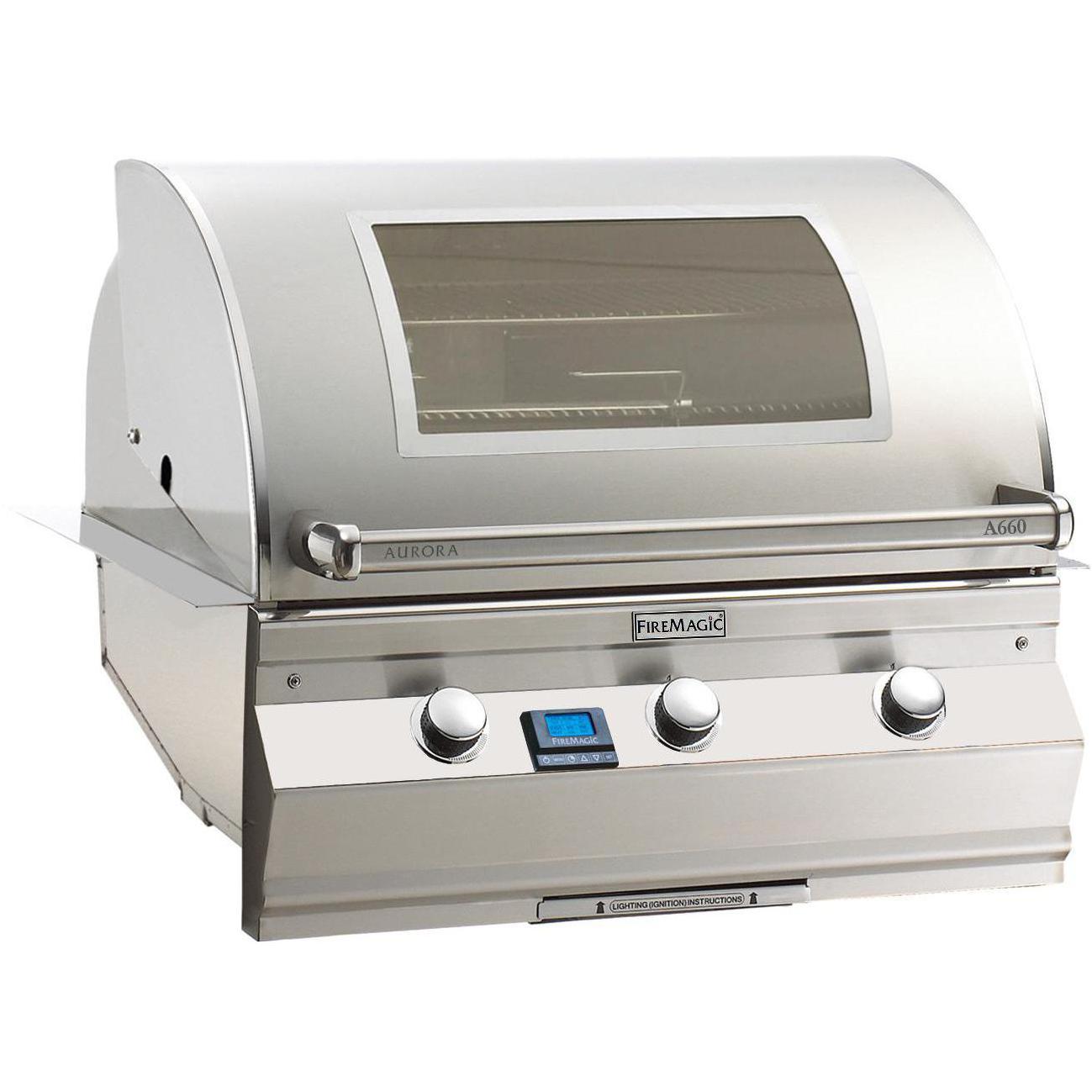 Fire Magic Aurora A660i 30-Inch Built-In Natural Gas Grill With One Infrared Burner And Magic View Window - A660i-5L1N-W