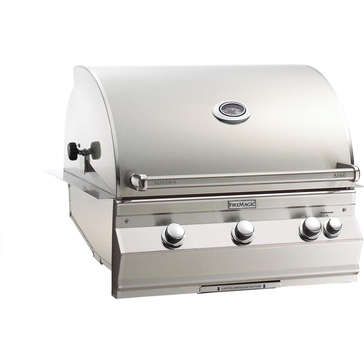 Fire Magic Aurora A660i 30-Inch Built-In Propane Gas Grill With Analog Thermometer And Rotisserie - A660i-6EAP