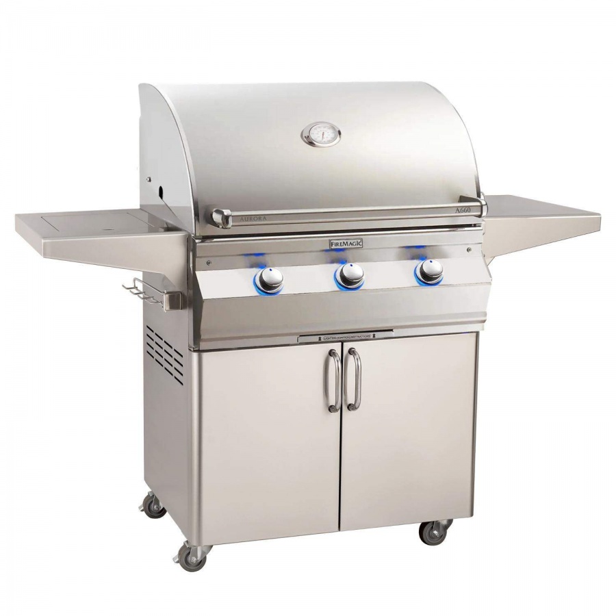 Fire Magic Aurora A660S 30-Inch Natural Gas Grill With Side Burner And Analog Thermometer - A660S-7EAN-62