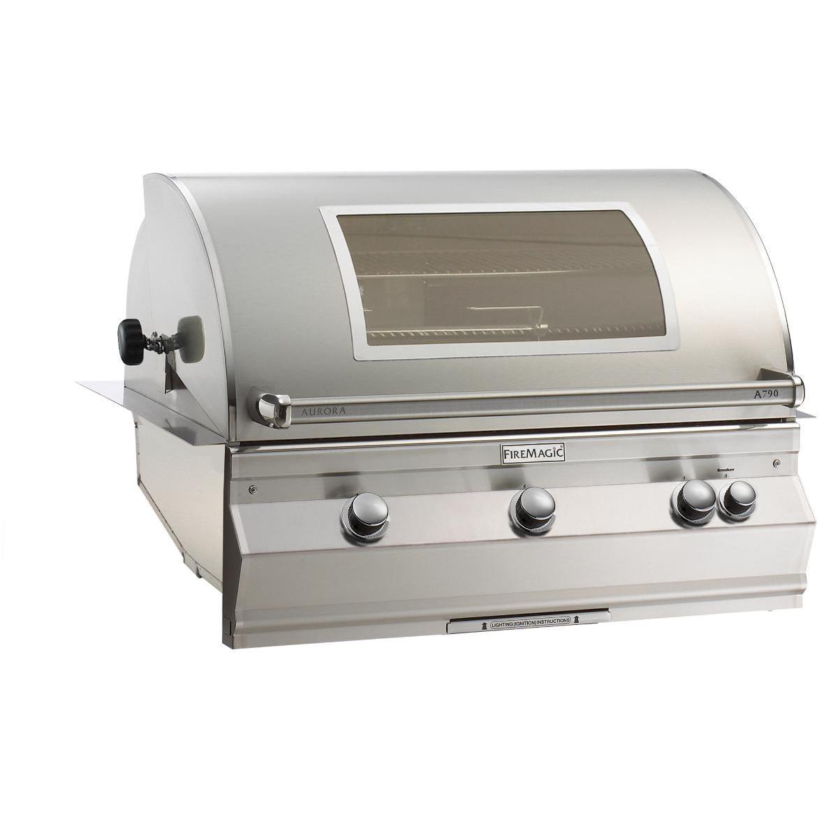 Fire Magic Aurora A790i 36-Inch Built-In Natural Gas Grill With Analog Thermometer, Rotisserie And Magic View Window - A790i-6EAN-W