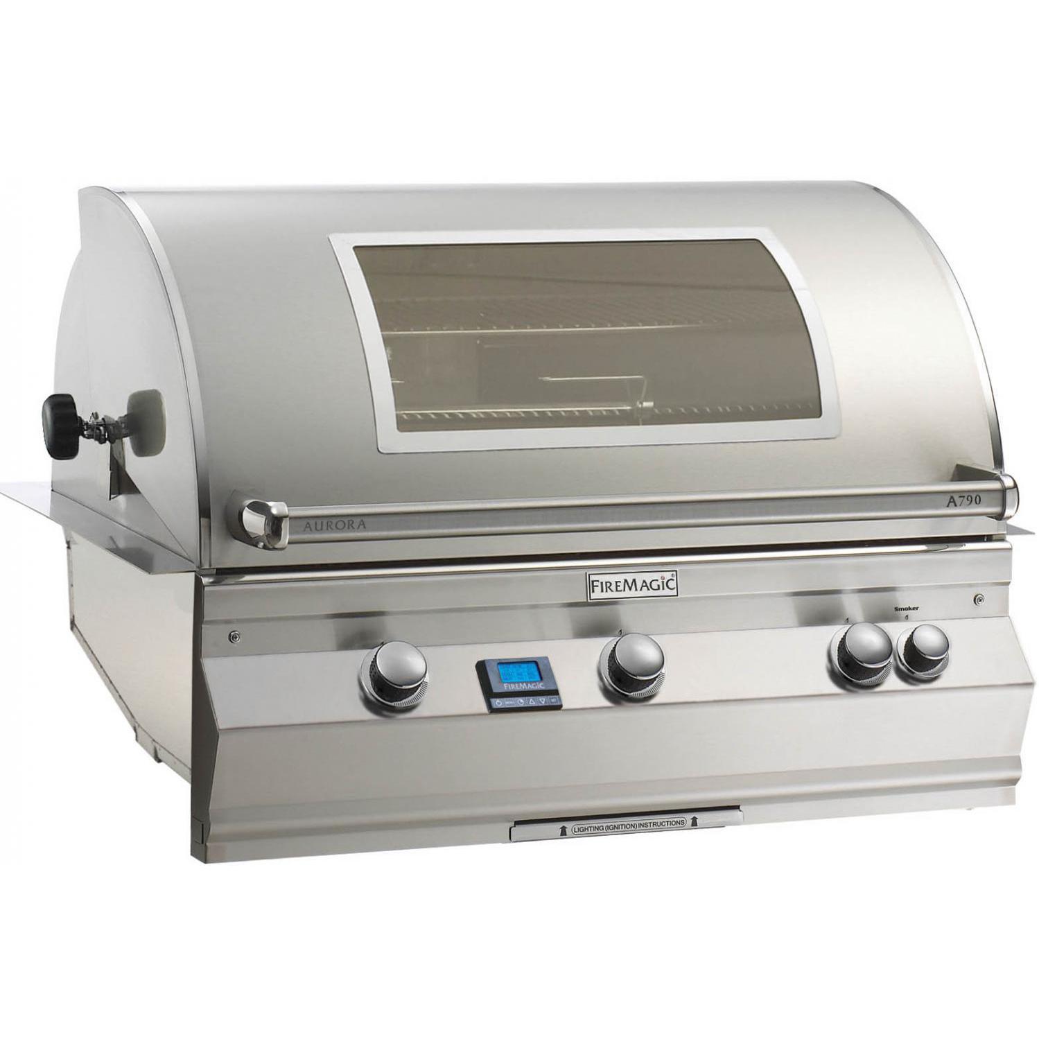 Fire Magic Aurora A790i 36-Inch Built-In Natural Gas Grill With One Infrared Burner, Rotisserie And Magic View Window - A790i-6L1N-W