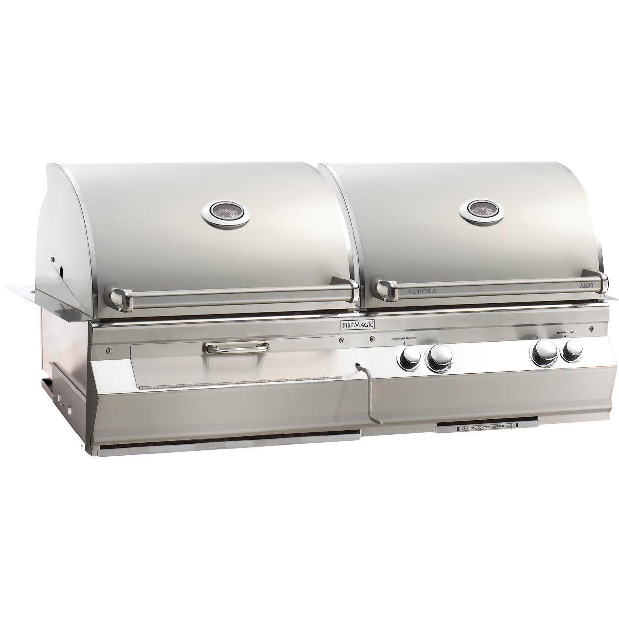 Fire Magic Aurora A830i 46-Inch Built-In Propane Gas With One Infrared Burner And Charcoal Combo Grill - A830i-5LAP-CB