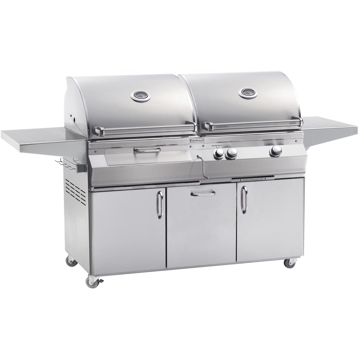 Fire Magic Aurora A830s 46-Inch Freestanding Dual Propane Gas And Charcoal Grill - A830s-5EAP-61-CB