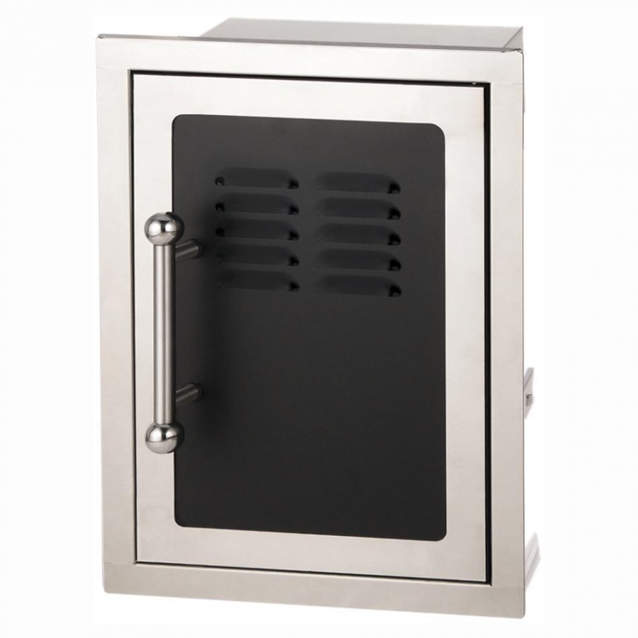 Fire Magic Echelon Black Diamond 14-Inch Right-Hinged Louvered Single Access Door W/ Propane Tank Storage & Soft Close - 53820HSC-TR