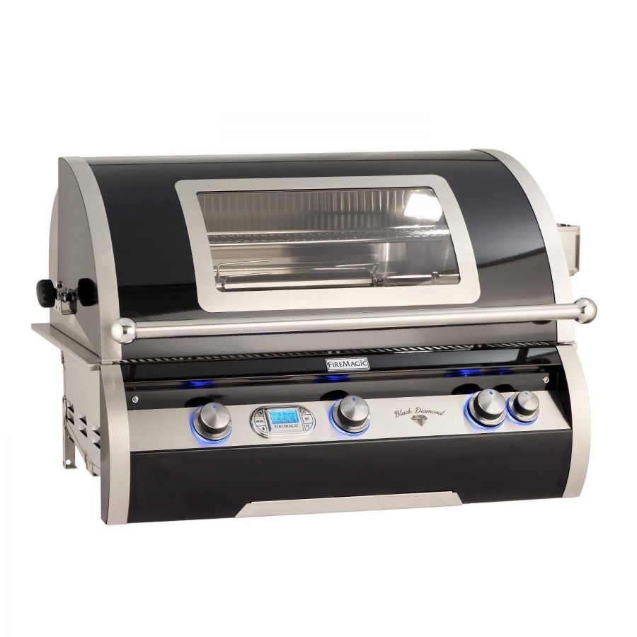 Fire Magic Echelon Black Diamond 36-Inch Built-In Natural Gas Grill W/ Magic View Window, Rotisserie, & Digital Thermometer - H790I-8E1N-W