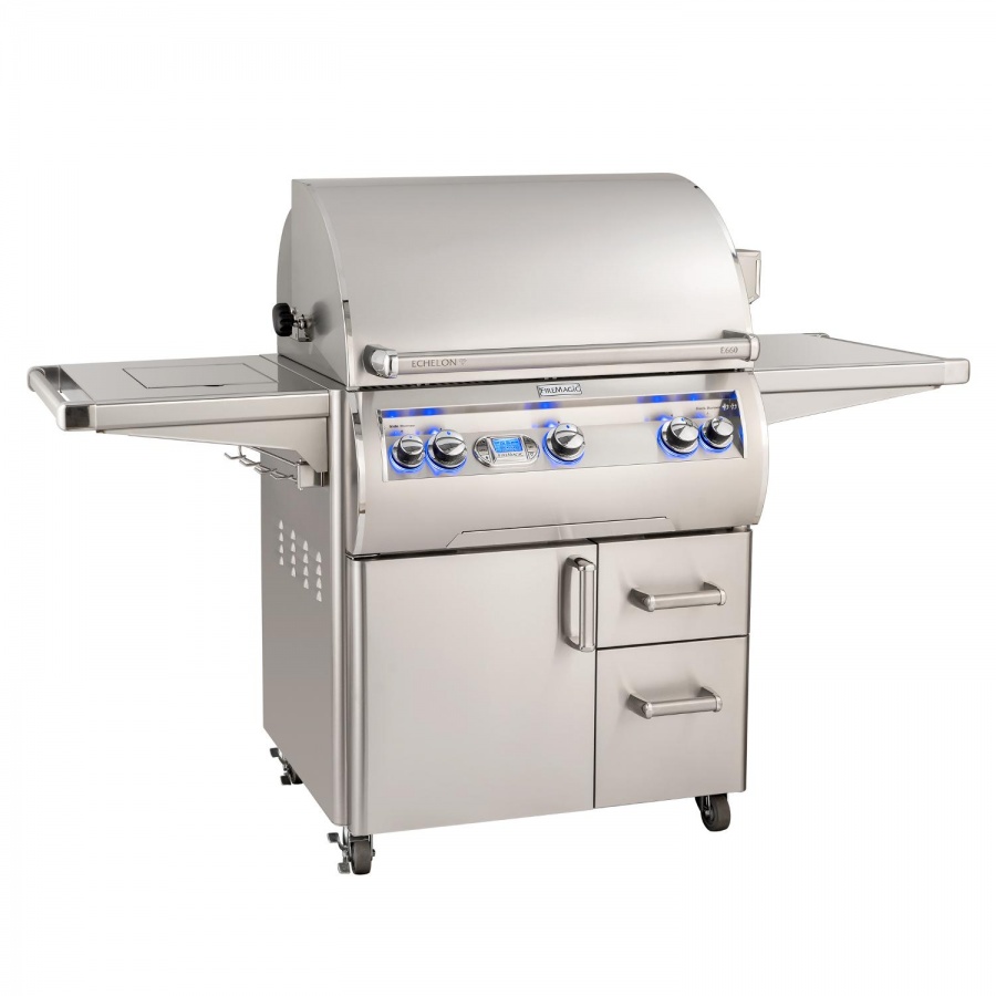 Fire Magic Echelon Diamond 30-Inch Natural Gas Grill W/ Side Burner, Rotisserie, & Digital Thermometer - E660S-8E1N-62