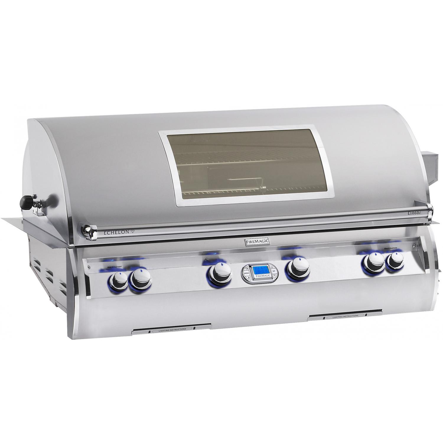 Fire Magic Echelon Diamond E1060i 48-Inch Built-In Natural Gas Grill With One Infrared Burner & Magic View Window - E1060i-4L1N-W